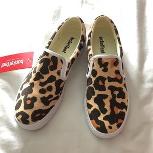 Leopard print slip on sneaker